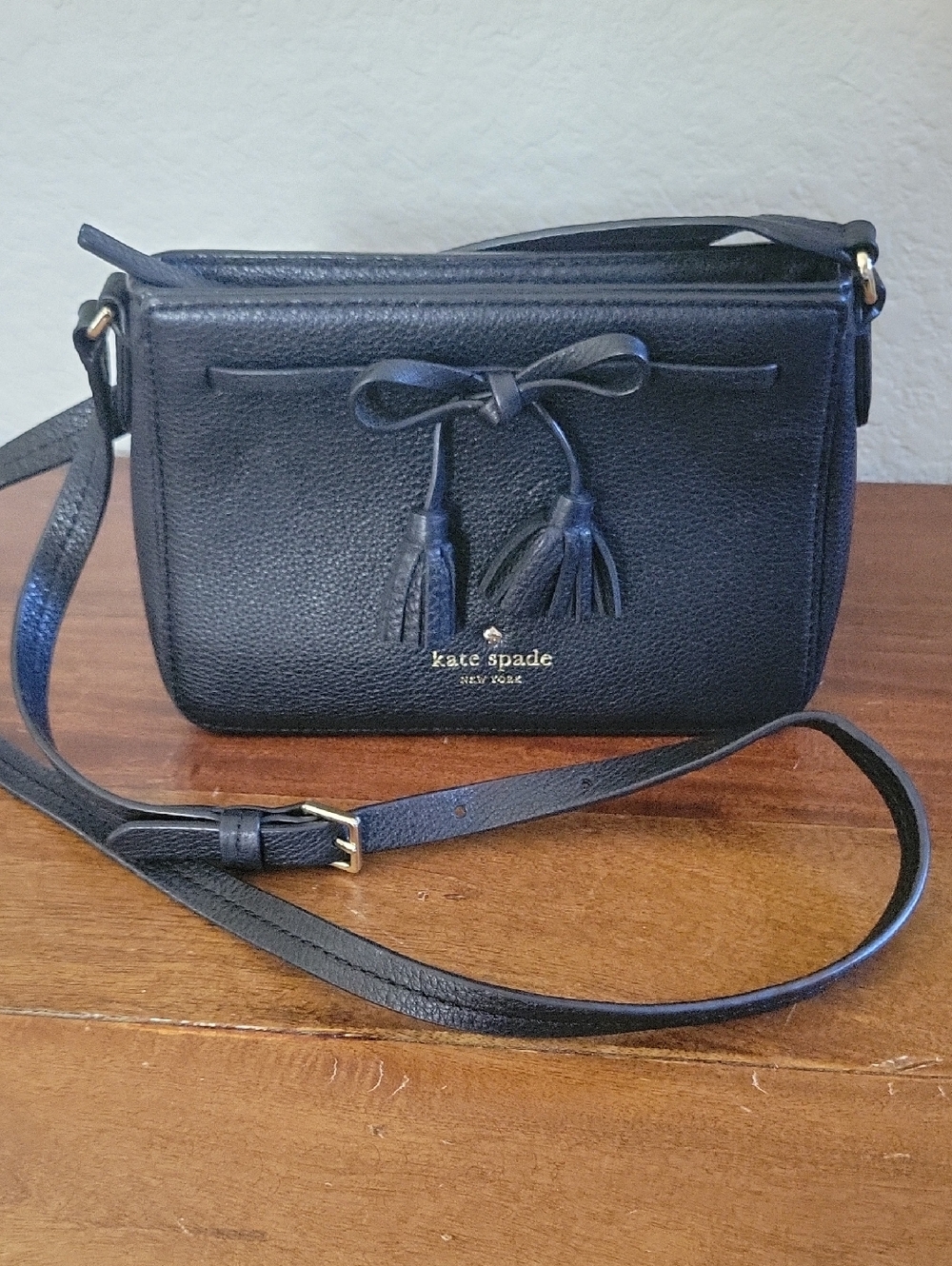 kate spade Black New York Hayes Street Eniko Pebbled Leather Crossbody